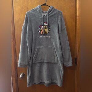 Life is Good Oversized Sleep Hoodie/ Wearable Blanket Size Large
